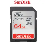 SanDisk 64GB SD Ultra SDXC UHS-I Memory Card 140MB/s C10 U1 SDSDUNB-064G