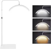 [Eacam] HD-M6X 36W Floor LED Video Light Half-Moon Shaped Fill Light 3200K-5600K Dimmable with Metal Light Stand Phone Holder Remote Control for Beauty Salon Makeup Live Streaming Bedside Light