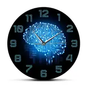 Binary Code Art Intelligence Brain Wall Clock Silent Movement Wall Watch Company