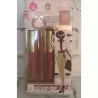 NICOLE MILLER Lip Kit 2 Lip Gloss + 1 Lip Liner Set in Velvet Nude New Sealed