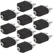 10 Pcs 2 RCA Male to 3.5mm 1/8" Mono Female Audio Splitter Y Adapter Connector