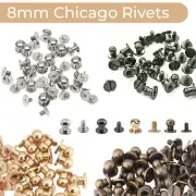 50pcs Solid Brass Round Head Stud Spot DIY Buckle Nipple 8mm Rivet Nail Chicago