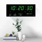 Digital Wall Clock Large LED Screen Display Clock w/ Temperature Calendar Date