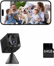 5G Security Camera with 64G SD Card, Wifi Indoor 4K Wireless Cameras for Home Se