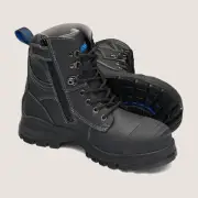 BLUNDSTONE SAFETY Men's Work Series Steel Toe Zip Up Boot Black - 997, Black