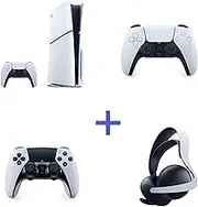 PS5 Console (Slim) Ultimate Bundle + White DualSense