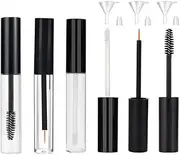 3 Pcs 10ml Empty Mascara Tube Eyeliner Tube and Lip Gloss Tubes with Rubber Inserts and Funnels Eyelash Cream Container Bottle Ideal Kit for DIY Cosmetics