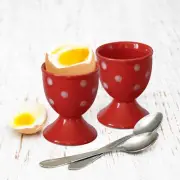 Ceramic Soft Boiled Egg Holder Cup Set Pottery Housewarming Gift, 2 Pack