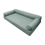 |SLIPCOVER ONLY|S6 Daybed Bolster Pillow Covers Contrast Piped Trim Twin AD002