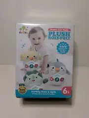 New Soothe And Music Plush Roly-Poly Green Dinosaur Nature Nursery Rhymes Fun