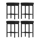 Set of 4 Metal Bar Stools PU Seat Dining Counter Chairs