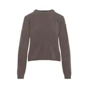 [Moncler X Rick Owens] Moncler X Rick Owens-Dust Grey Virgin Wool Mu02d9c01 Biker Round Neck Pullover-Donna M STAND