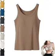 [Generic] Tank Top with Built in Bra for Women, Sleeveless U Neck Shapewear, Summer Casual Camisoles, Suitable for Outdoor Ieisure