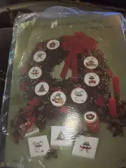 ONE FROGGY CHRISTMAS EVE cross stitch kit ornament holiday 8 frames floss cloth