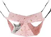 Rapidly Cat Hammocks Nonstick Hair Fabric Cat Comfortable Soft Hammock Bed Use with Cage or Chair, for Cat/Rabbit/Rat/Other Small Animals (L：18.5 x 18.5in, Blue Kitten)