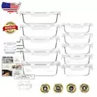10-Pack Glass Meal Prep Containers - Airtight, BPA-Free & Microwave Safe
