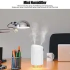 (White)500ml Mini Air Humidifier Portable USB Rechargeable Mist Fogger Maker
