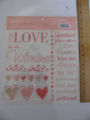 Meta Fora VALENTINE'S Rub On Transfers 1 Sheet NOS