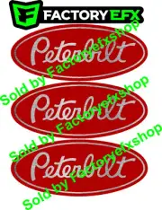 3 Custom Maroon SS Peterbilt 359 Grille Hood Emblem Decal Triaxle Custom logos