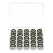 Prewound Sewing Bobbin Thread Set of 25pcs with Storage Case, Light Black