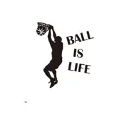 1PC Hot Sale Wallpaper Ball Is Life Playing Basketball Sport Wall Sticker for Kids Rooms Mural Decor Decal Removable PVC New Waterproof Movement Is Life Wall Sticking Poster