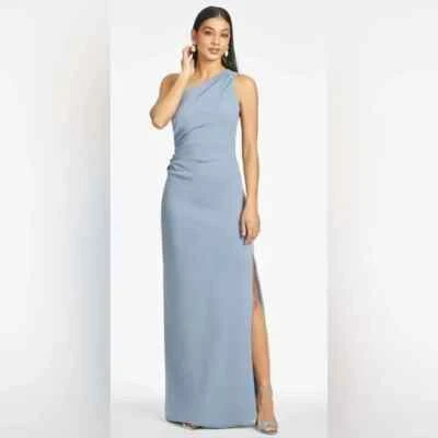 NWT | SACHIN & BABI CECE GOWN SLATE BLUE MAXI FULL LENGTH ONE SHOULDER VAR SIZES