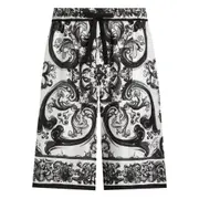 [Dolce & Gabbana] Dolce & Gabbana Maiolica Print Bermuda Shorts 50 IT WHITE/BLACK
