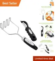 Dishwasher Safe Stainless Steel Potato Masher for Quick Fruits & Veggies Mashing