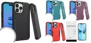 For Apple iPhone 15 Pro 6.1 " Tough Hybrid Case Phone Cover + Tempered Glass
