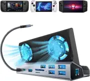 10-in-1 Docking Station for Steam Deck OLED & ROG Ally X & Legion Go, Dual Co...