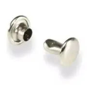 Double Cap Rivets Nickel Plate Solid Brass Small 100 Pack 1379-12