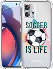 Glisten - Motorola Edge 30 Fusion 5G / S30 Pro 5G Case - Soccerball is Life Printed Slim Fit Flexible Clear Shockproof Designer Back Case/Cover for Moto Edge 30 Fusion / S30 Pro 5G.