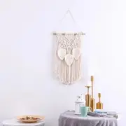 Wall Hanging Decor, Geometric Woven Tapestry Rack,kidsroom decor,Chic Cotton Handmade Bohemian Art(White)