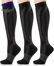 3 Pairs Compression Socks(20-30 Mmhg) for Women and Men, Fit for Running, Flight