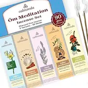 Om Meditation Incense Sticks - (5 Variants, 60 Insenses) Charcoal Free Inscents-Sticks | Nag Champa, 60s Patchouli Incense, Lavender Incense, Cinnamon & Sandalwood Incense, Perfect Care Gift