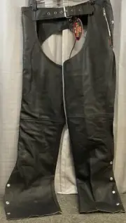 NEW GENUINE HOT LEATHERS CHM1006 4 POCKET CHAP W/ QUILT LINING SMALL