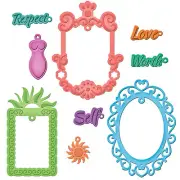 Spellbinders Shapeabilities Dies Jewel Framed Sentiments