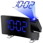 LED Digital Alarm Clock Projection Snooze Time Projector LCD FM Radio With Timer