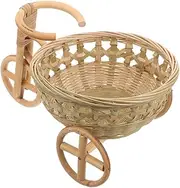 KITANDOVE Bamboo Woven Tricycle Woven Bike Ornaments Desktop Decor Basket Storage Basket Desktop Decor Tricycle Basket Decor Woven Storage Basket Bike Adornment Bike Ornaments with Baskets