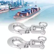 2Pcs Lifting Clevis Chain Hook Rigging With Safety Latch(3/16（150kg) Tool New
