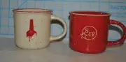 NWOT Makers Mark S/2 Coffee Mug Bourbon Whisky Ceramic Camp Irish Red Cream LTD