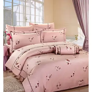 JOANNA 雙人6件式純棉寢具組5x6.2尺 台灣製(鋪棉迷你裙床罩、鋪棉兩用被、枕套、信封枕)