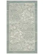 Nourison Framework Elegant Paisley Cotton 27" x 45" Accent Rug - Blue / Ivory