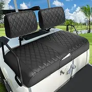 Club Car DS Pre-2000 Golf Cart Seat Cover Thick Premium Marine Leather Made with Custom Diamond Stripe Soft Comfortable/Anti-Scratch/Anti-Fading/NO Stapler Required
