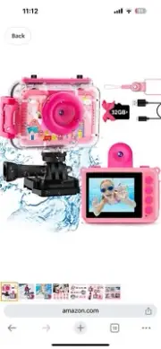 GKTZ Kids Waterproof Camera - Underwater Camera Birthday Gifts for Girls Boys