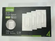 GHome Smart Switch, 4 Pack Wi-Fi Light Switch Compatible with Alexa and Google