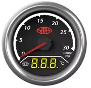 SAAS 2 IN 1 ANALOGUE BOOST 0-30PSI & DIGITAL EXHAUST TEMP 0-900DEGREE 52MM GAUGE