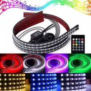 4pcs Car 8 Colors LED Under Car Glow Underbody System Lights Strip Kit Remote