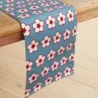 100% Cotton Printed Table Runner Cotton Bud Blue IDC Homewares