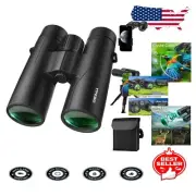 Premium 12x42 HD Binoculars with Multi-Coated Lenses and 360° Smartphone Tripod